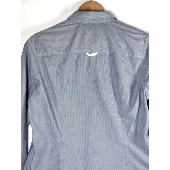 Saint James Button Down Shirt Womens Small Blue White Stripe Long Sleeve Coastal - Picture 4 of 13